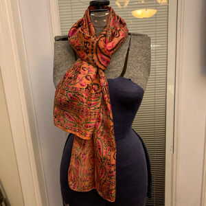 Women's Unbranded Orange Pink Paisley Scarf One Size